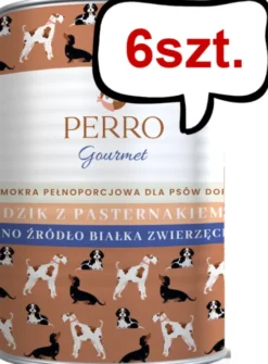 Perro Gourmet Adult Dzik z pasternakiem Mokra Karma dla psa op. 400g Pakiet 6szt.