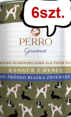 Perro Gourmet Adult Kangur z dynią Mokra Karma dla psa op. 400g Pakiet 6szt.