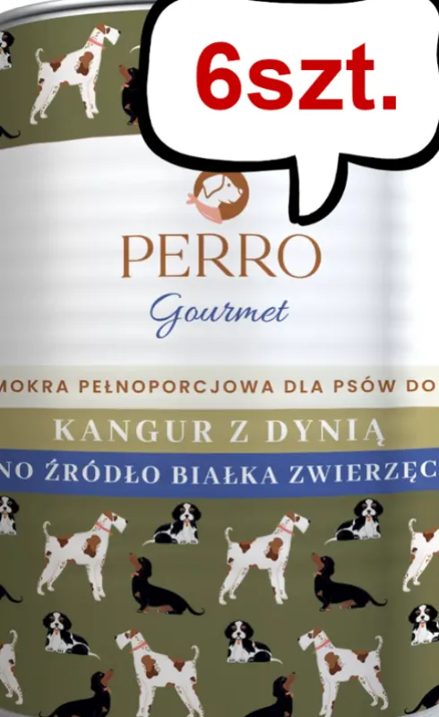 Perro Gourmet Adult Kangur z dynią Mokra Karma dla psa op. 400g Pakiet 6szt.
