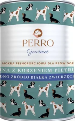 Perro Gourmet Adult Konina z korzeniem pietruszki Mokra Karma dla psa op. 400g Pakiet 6szt.