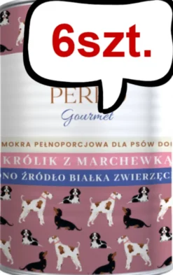 Perro Gourmet Adult Królik z marchewką Mokra Karma dla psa op. 400g Pakiet 6szt.
