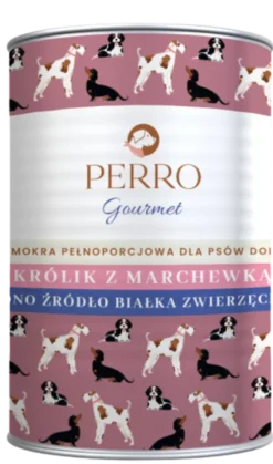Perro Gourmet Adult Królik z marchewką Mokra Karma dla psa op. 400g Pakiet 6szt.
