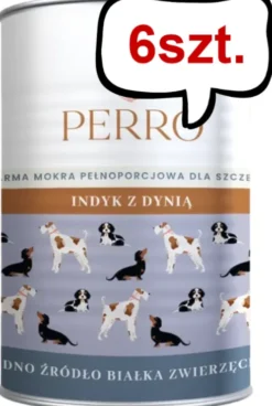 Perro Junior Indyk z dynią Mokra Karma dla szczeniaka op. 400g Pakiet 6szt.