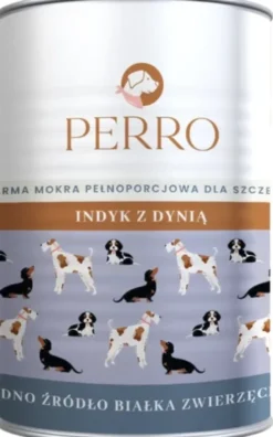 Perro Junior Indyk z dynią Mokra Karma dla szczeniaka op. 400g Pakiet 6szt.
