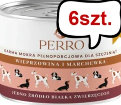 Perro Junior Wieprzowina z marchewką Mokra Karma dla szczeniaka op. 410g Pakiet 6szt.