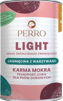 Perro Light Jagnięcina z warzywami Mokra Karma dla psa op. 400g Pakiet 6szt.