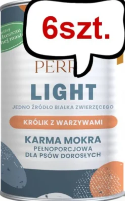 Perro Light Królik z warzywami Mokra Karma dla psa op. 400g Pakiet 6szt.