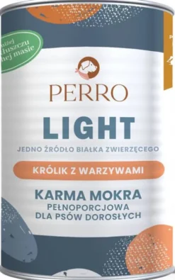 Perro Light Królik z warzywami Mokra Karma dla psa op. 400g Pakiet 6szt.