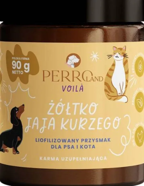 Perro Voila Żółtko jaja kurzego Przysmaki liofilizowane dla psa i kota op. 90g