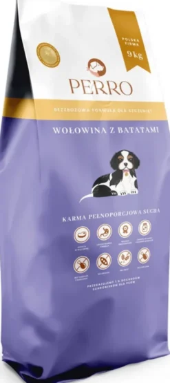 Perro Wołowina z batatami Sucha Karma dla szczeniąt op. 9kg