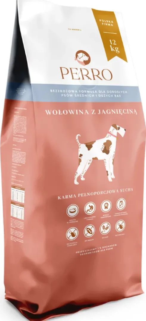 Perro Wołowina z jagnięciną Sucha Karma dla psa op. 12kg