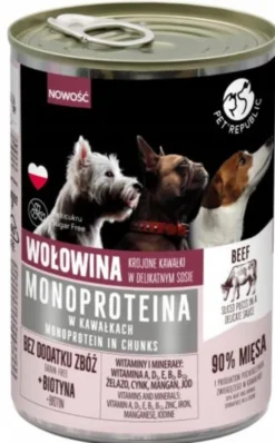 Pet Republic Adult Monoproteina Wołowina Mokra Karma dla psa op. 400g Pakiet 10szt.