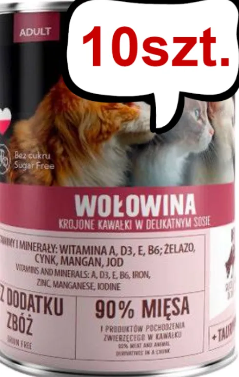 Pet Republic Adult Wołowina Mokra Karma dla kota 400g Pakiet 10szt.