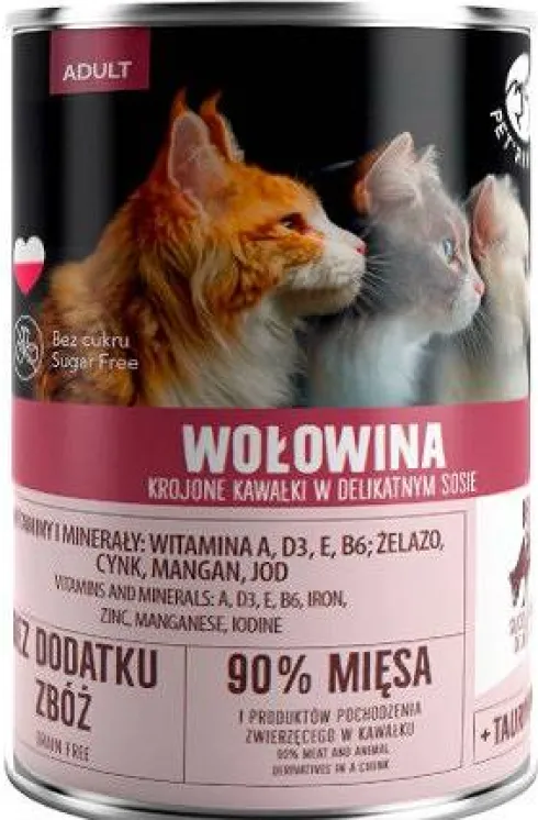 Pet Republic Adult Wołowina Mokra Karma dla kota 400g Pakiet 10szt.
