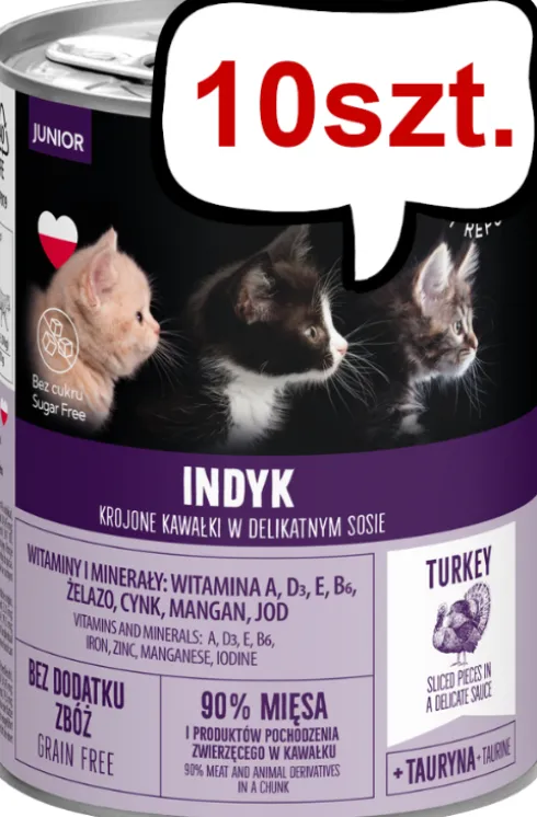 Pet Republic Kitty Indyk Mokra Karma dla kociąt 400g Pakiet 10szt.