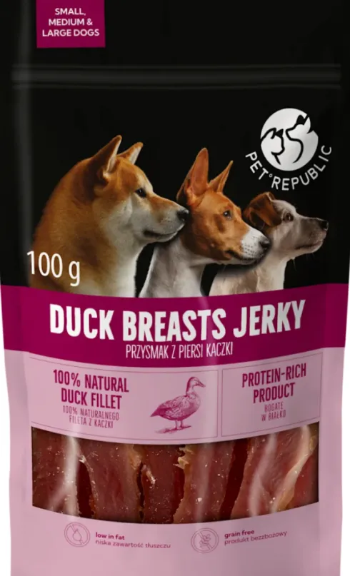 Pet Republic Przysmak Duck Breasts Jerky dla psa op. 100g