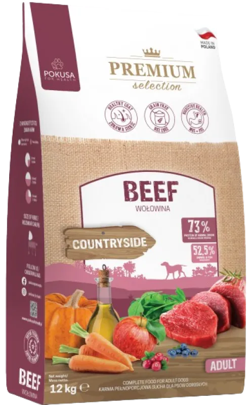 Pokusa Premium Selection Countryside Beef Sucha Karma dla psa op. 12kg