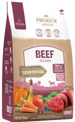 Pokusa Premium Selection Countryside Beef Sucha Karma dla psa op. 3kg
