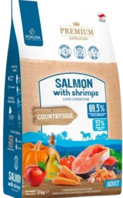 Pokusa Premium Selection Countryside Salmon with shrimps Sucha Karma dla psa op. 3kg