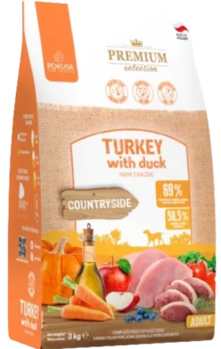 Pokusa Premium Selection Countryside Turkey with Duck Sucha Karma dla psa op. 3kg