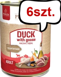 Pokusa Premium Selection Countryside Adult Kaczka z gęsią Mokra Karma dla psa op. 400g Pakiet 6szt.