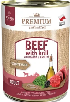 Pokusa Premium Selection Countryside Adult Wołowina z krylem Mokra Karma dla psa op. 400g