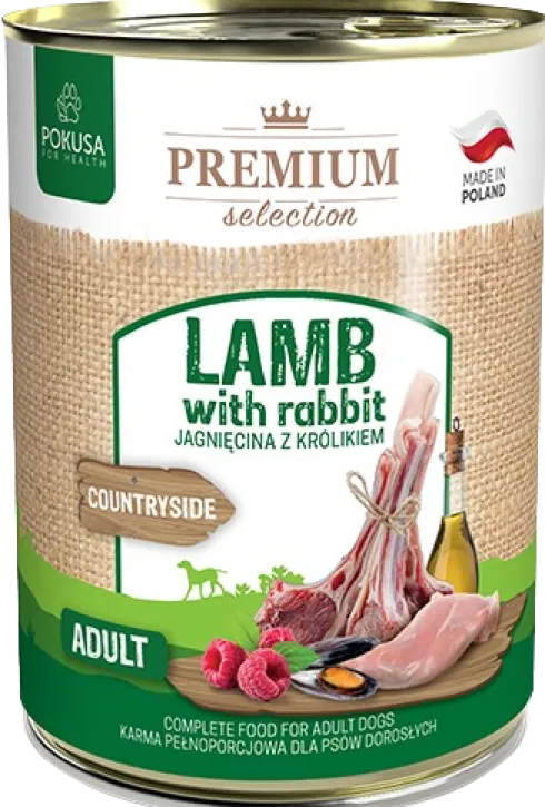 Pokusa Premium Selection Countryside Adult Jagnięcina z królikiem Mokra Karma dla psa op. 400g