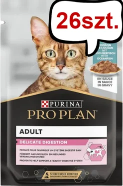 Pro Plan Cat Delicate Adult Ryby oceaniczne Mokra Karma dla kota op. 85g Pakiet 26szt. + Podkładka pod Miskę GRATIS