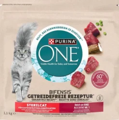Purina ONE Cat Grain Free Sterilcat z Wołowiną Sucha Karma dla kota op. 1.1kg