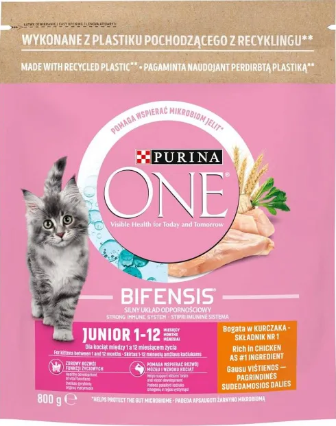 Purina ONE Cat Junior z Kurczakiem Sucha Karma dla kociąt op. 800g