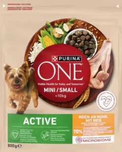 Purina One Dog Adult Mini/Small Active z Kurczakiem Sucha Karma dla psa op. 800g + Pojemnik na woreczki GRATIS