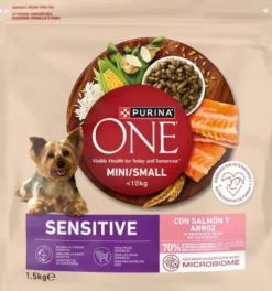 Purina One Dog Adult Mini/Small Sensitive z Łososiem Sucha Karma dla psa op. 1.5kg + Pojemnik na woreczki GRATIS