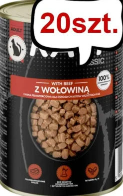 Rafi Adult Wołowina Mokra Karma dla kota op. 415g Pakiet 20szt.