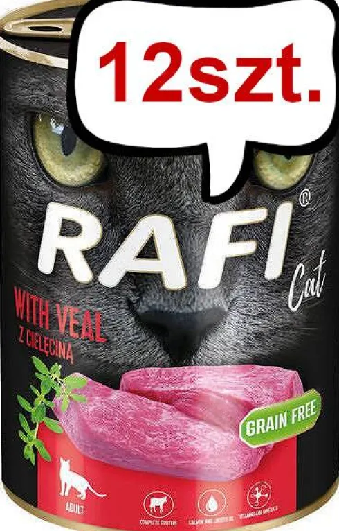 Rafi Cat Adult Cielęcina Mokra Karma dla kota op. 400g Pakiet 12szt.