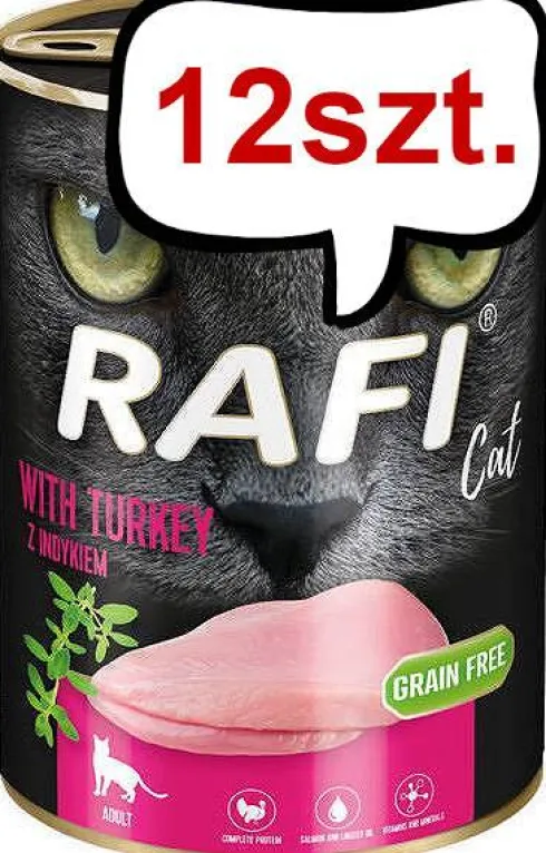 Rafi Cat Adult Indyk Mokra Karma dla kota op. 400g Pakiet 12szt.