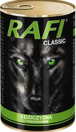 Rafi Classic Dog Dziczyzna z marchewką Mokra Karma dla psa op. 1240g Pakiet 6szt.