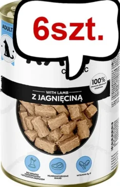 Rafi Classic Dog Jagnięcina Mokra Karma dla psa op. 1240g Pakiet 6szt.
