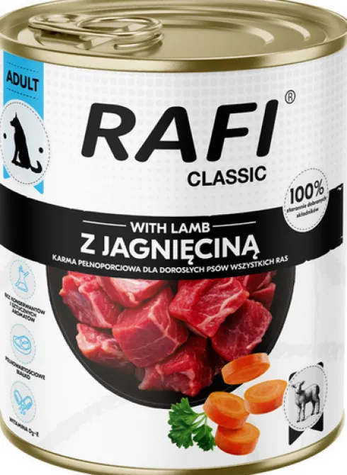 Rafi Classic Dog Jagnięcina Mokra Karma dla psa op. 800g Pakiet 12szt.