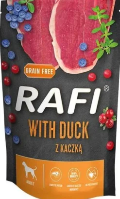 Rafi Dog Kaczka z borówką i żurawiną Mokra Karma dla psa op. 500g Pakiet 10szt. WYPRZEDAŻ