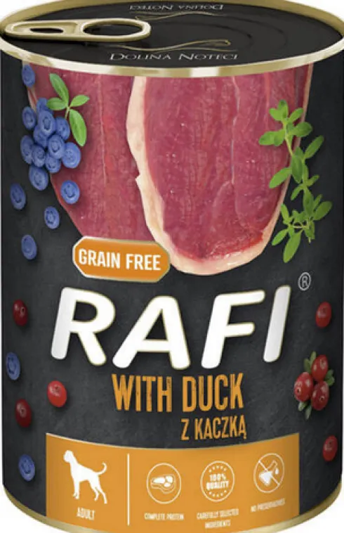 Rafi Dog Kaczka z borówką i żurawiną Mokra Karma dla psa op. 400g Pakiet 12szt. WYPRZEDAŻ