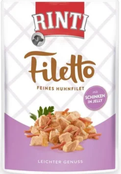 Rinti Filetto Kurczak z szynką w galaretce Mokra Karma dla psa op. 100g