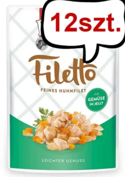 Rinti Filetto Kurczak z warzywami w galarecie Mokra Karma dla psa op. 100g Pakiet 12szt.