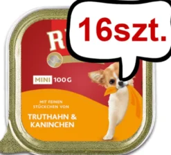 Rinti Gold Mini Indyk z królikiem (truthahn&kaninchen) Mokra Karma dla psa op. 100g Pakiet 16szt.