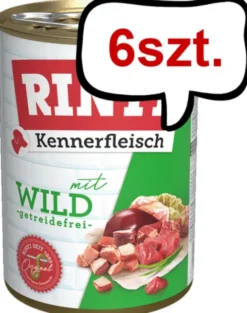 Rinti Kennerfleisch Dziczyzna (mit wild) Mokra Karma dla psa op. 400g Pakiet 6szt.