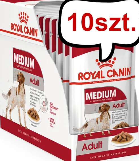 Royal Canin Adult Medium Mokra Karma dla psa op. 140g Pakiet 10szt.