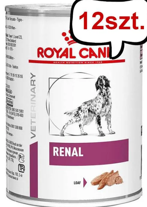 Royal Canin Vet Renal Mokra Karma dla psa op. 410g Pakiet 12szt.