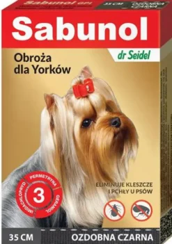 Sabunol Obroża na kleszcze i pchły dla psa kolor czarny dł. 35cm