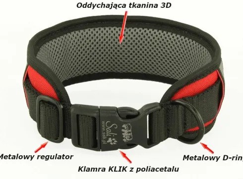 Sali Obroża Yukon Comfort dla psa rozm. 45-55cm/60mm kolor czarny WYPRZEDAŻ