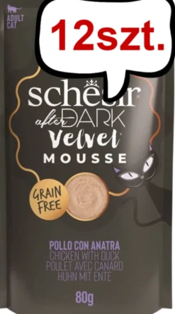 Schesir Adult After Dark Velvet Mousse Chicken with Duck Mokra Karma dla kota op. 80g Pakiet 12szt.