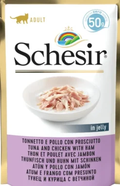Schesir Adult Tuna&Chicken with Ham in Jelly Mokra Karma dla kota op. 50g